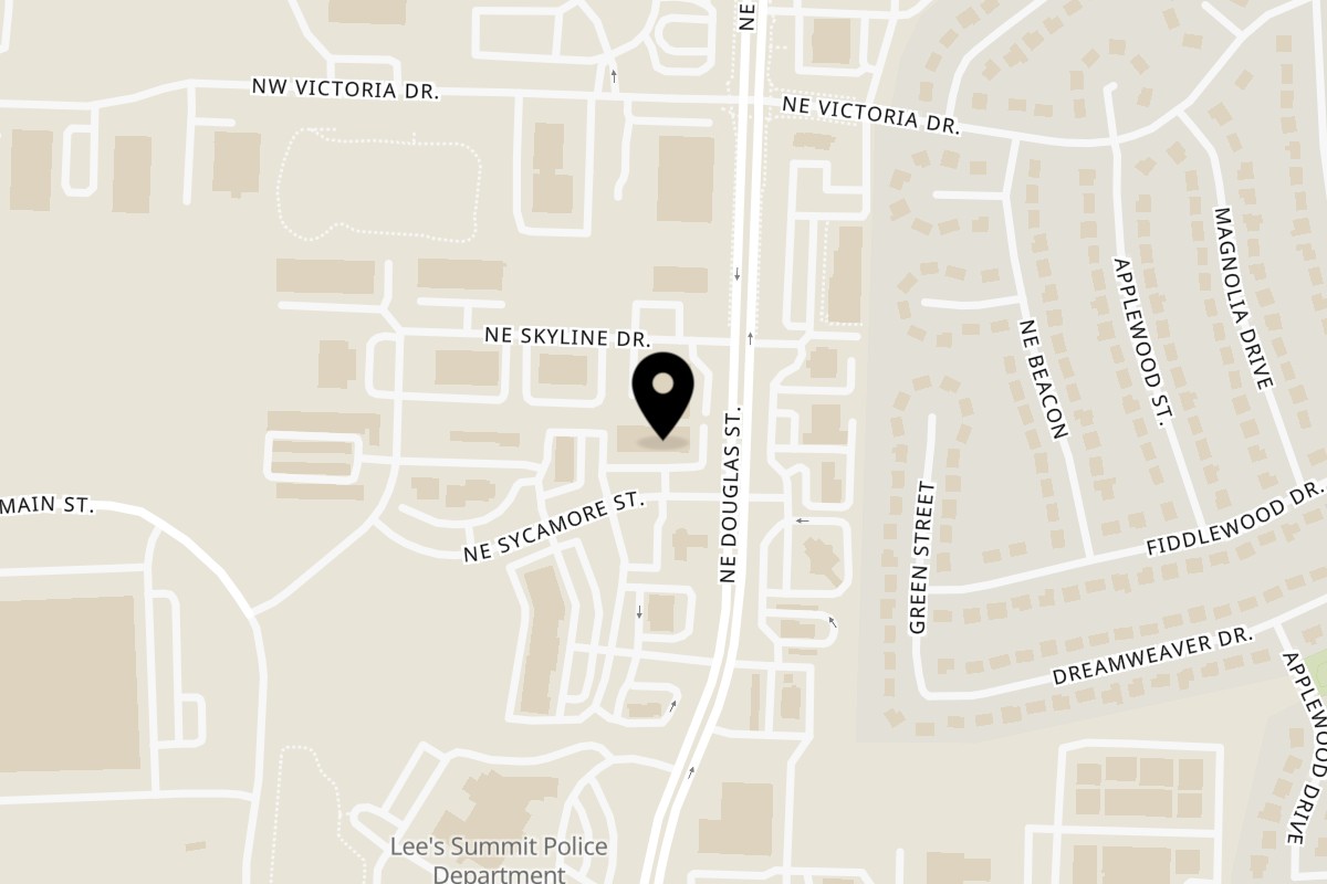 Map showing the location of Pho La La on 44A NE Sycamore St in Lee's Summit